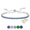Tennis Bracelet for Women, Silver Royal Blue Bracelets Adjustable Slider