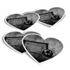 Vinyl Heart Stickers (Set of 4) - BW - Grunge Football Goal Sketch Fun Decals for Laptops,Tablets,Luggage,Scrap Booking,Fridges #36323