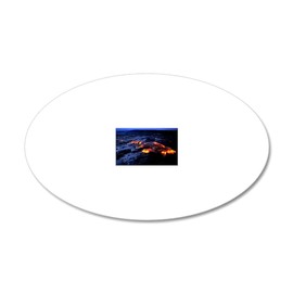 CafePress Lava Flow 20"x12" Oval Wall Decal, Vinyl Wall Peel, Reusable Wall Cling