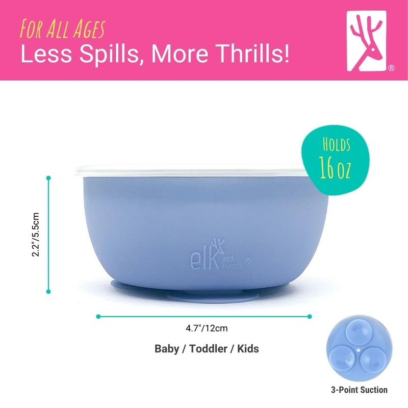 Elk and Friends Stainless Steel Bowls with Silicone Sleeve for