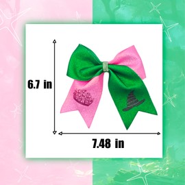 2Pcs Green & Pink Hair Bows – Witch Hair Accessories, Witch Merch Gifts for Women, Inspired Clips for Musical Fans & Costume Parties (Pink/Green)
