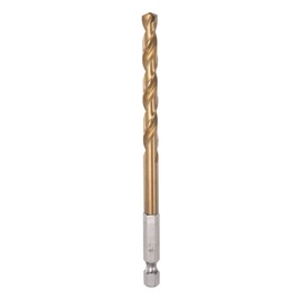 sourcing map 1/4 Inch Hex Shank Drill Bit 6.5 mm Titanium Bore Bits Set M35 High Speed Steel Rotary Drill Bit 120 mm Long Full Grounding for Wood Stainless Steel Metal Plastic