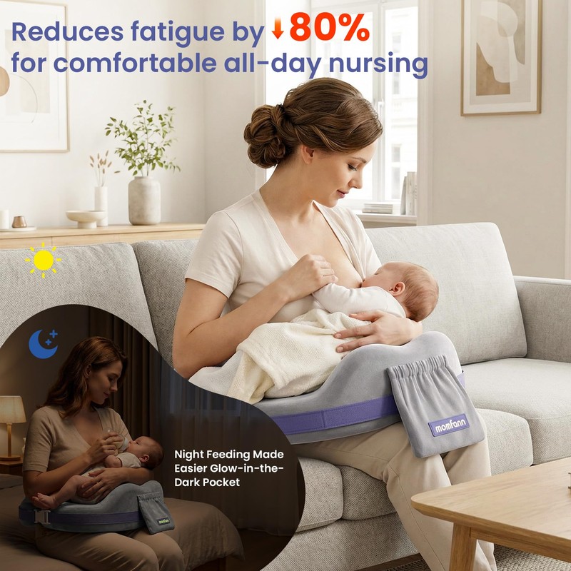 MOMFANN Nursing Pillow for Breastfeeding, 60D Firm Memory Foam