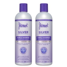 jhirmack Silver Brightening Purple Shampoo Set of 2 for all types of silver, grey, and blonde hair