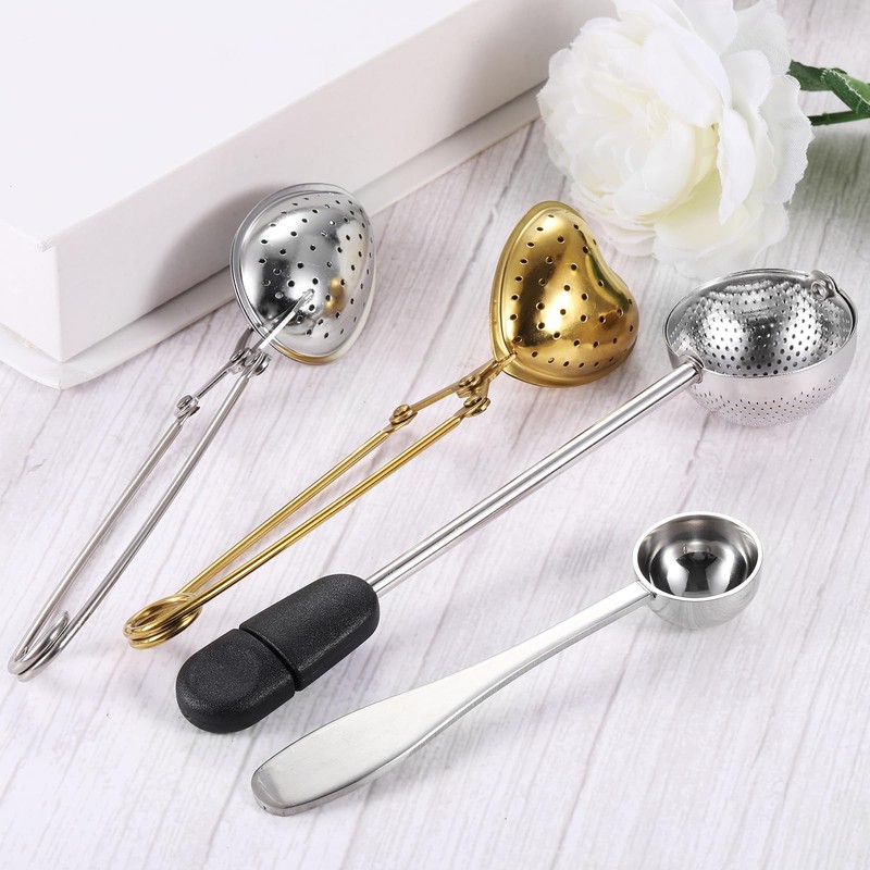 sourcing map 2 Pcs 2.5 ml Teaspoon Scoop, Stainless Steel
