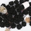 INSUNSIX Artificial Rose Flower Heads, 100pcs Black Fake Roses Artificial