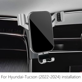 LUNQIN Car Phone Holder for Hyundai Tucson 2022 2023 2024 and Hyundai Santa Cruz 2022-2024 Auto Interior Accessories Best Cell Phones Mount Cellphone Mobile Cradle Charging Navigation GPS Screen Stand