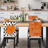 JarThenaAMCS 4Pcs Fall Chair Covers Pumpkin Maple Leaf Dot Dining