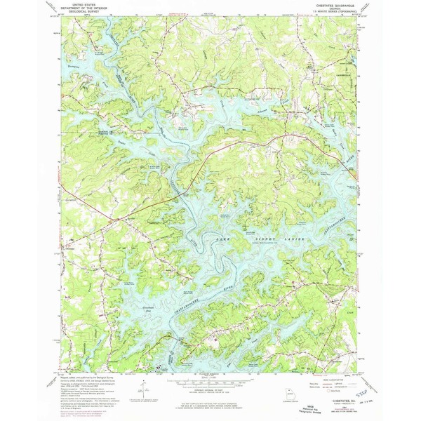 YellowMaps Chestatee GA topo map, 1:24000 Scale, 7.5 X 7.5