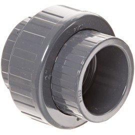 Spears 857 Series PVC Pipe Fitting, Union with Viton O-Ring, Schedule 80, 2" Socket