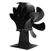 6 Blade Stove Eco Fan Black High Temperature Resistant Self