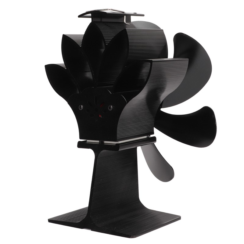 6 Blade Stove Eco Fan Black High Temperature Resistant Self