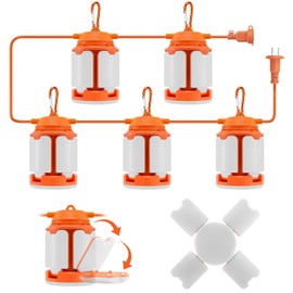 RIUVAO 50ft Construction String Lights, 150W LED Industrial Grade 15000LM Super Bright Work String Lights for Construction Sites, Temporary Work, Job site, Indoor and Outdoor Lighting (50ft)