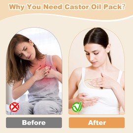Castor Oil Pack for Breast, 4 PCS Reusable Organic Castor Oil Pack Wrap, Soft Breast Pads for Relaxing Sleeping (Oil Not Included)-Khaki