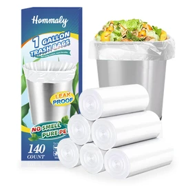 1 Gallon 140 pcs (0.8-1 Gal) Small Clear Trash Bags, Strong 0.8 Gallon 1 Gallon 1.2 Gallon Garbage Bags, Bathroom Trash Can Bin Liners,Mini Bags Waste Basket Liner,Fit 3,4.5 Liter, 0.8-1.2 Gal（1C140)
