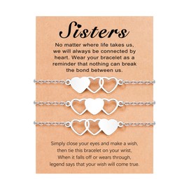 UNGENT THEM Gifts from Sister, Sister Christmas Birthday Gifts Ideas, 3 Sisters Gifts from Sister Bracelets for Women