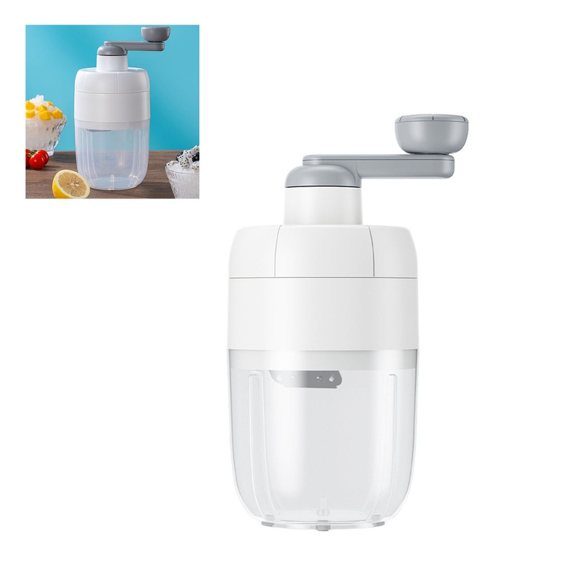 Manual Shaved Ice Maker Portable Transparent Ice Box Hand Ice