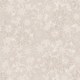 VEELIKE Pastel Beige Floral Wallpaper Boho Floral Peel and Stick Wallpaper for Bedroom Nursery 17.7''x118'' Self Adhesive Removable Flower Wallpaper Beige Contact Paper for Cabinets Drawers Shelves