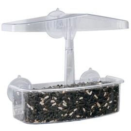 Droll Yankees Observer Window Bird Feeder with Suction Cups, 2 Cup Capacity, Clear