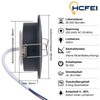 HCFEI LED Recessed Spotlight, Dimmable, Black, Swivelling, 5 W, Flat,