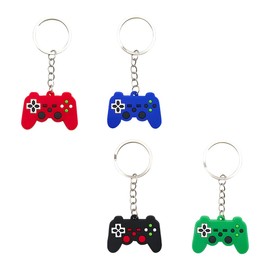 SHMZK 4PCS Video Game Controller Keychains, Mini Games Handle Keychain Pendant Party Favors, Games Controller Handle Key Ring Gift Charm for Birthday Vedio Themed Party
