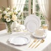 WDF 350PCS White and Gold Plastic Plates - Gold Plates