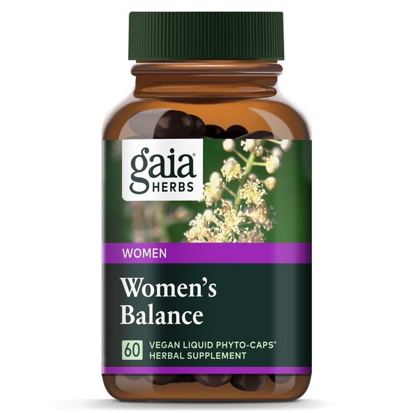 Gaia Herbs Women's Balance, Vegan Liquid Capsules, 60 Count - Hormone Balance for Women, Mood and Liver Support, Black Cohosh, St John's Wort, Organic Red Clover & Dandelion Root