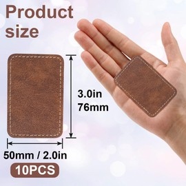 SmallCat 10 PCS Square Leather Patches for Hats, Iron on Blank Patches, Artificial Leather Patches for Laser Engraving, Repair Patches for DIY Sewing Crafts for Hats, Jackets, Jeans - Dark Coffee
