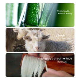 SEAMEW 10-Piece Chinese Calligraphy Brush Set - Premium Writing Brushes with Roll-up Bamboo Brush Holder