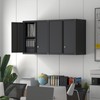 IRONFFICE Metal Storage Cabinet,Garage Wall Cabinets with Locking Doors,Black Metal