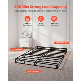 Happybuy Queen Size Box Spring - 5" Heavy Duty Steel Bed Foundation with Washable Fabric Cover, Supports 3500lbs (79.1"x59.6"x5.1")