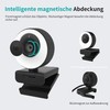1080P Webcam with Microphone, 60FPS, Ring Light with 3 Light
