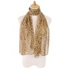 GERINLY Lightweight Leopard Scarf for Woman, Chiffon Wrap Shawls Small,