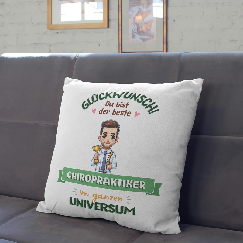 Mugffins Cushion with Filling with Saying for CHIROPRAKTIKER Mann –