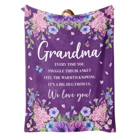 Silkwishes Grandma Birthday Gifts, Grandma Gifts Purple Blanket 50" x 60"