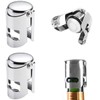Pack of 3 champagne stoppers, stainless steel, vacuum cap, no
