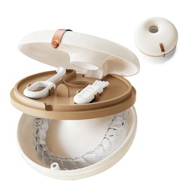 Lumbor37 Protector Bucal y Almacenamiento de Dentaduras Postizas, Elegante Contenedor de Aparatos Dentales, Estuche Ortodóntico Ultradelgado, Conorificios de Ventilación y Herramientas de Extracción