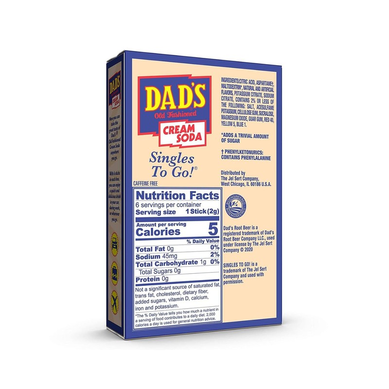 Dad's Old Fashion Cream Soda Singles To Go Drink Mix,