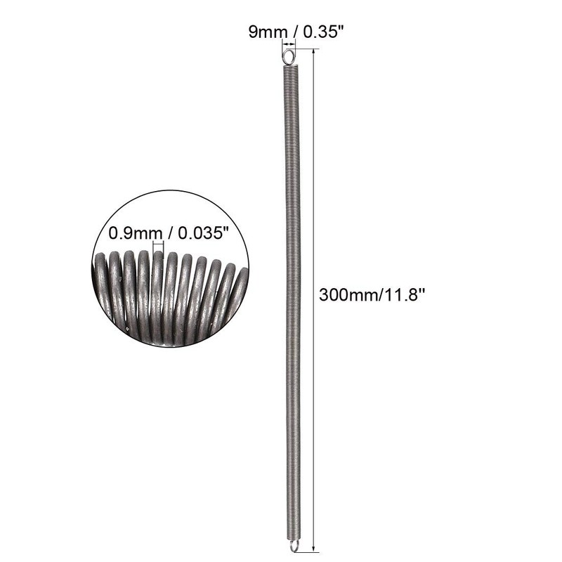 sourcing map Tension Spring 0.9 mm Wire Diameter, 9 mm
