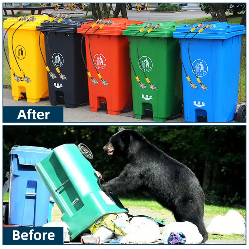 4 Pcs Trash Can Lid Lock for Animal, Bear Proof