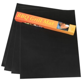 BBQ Grill Mat, Pack of 4 Grill Mats for Charcoal Grill, Non-Stick Grill Mat for Gas Grill, Reusable Baking Mats, Grill Plate, Heat Resistant for Charcoal Gas Grill, Oven, 40 x 33 cm