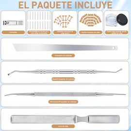 LUSCOR Kit Para Uñas Enterradas,Professional Ingrown Toenail Set,Pegatinas Para Uñas, Kits De Corrección De Uñas Para Eliminar Las Uñas Encarnadas, Al