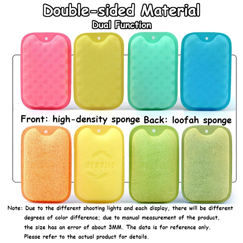 Taoluwin 6Pcs Kitchen Sponges, Dual-Sided Dish Sponge for Kitchen, High-Density