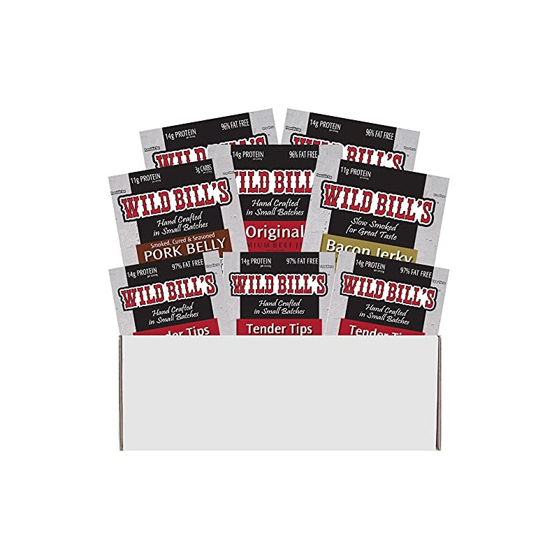 Wild Bill’s 8-Piece Sampler Gift Box (includes beef jerky, bacon