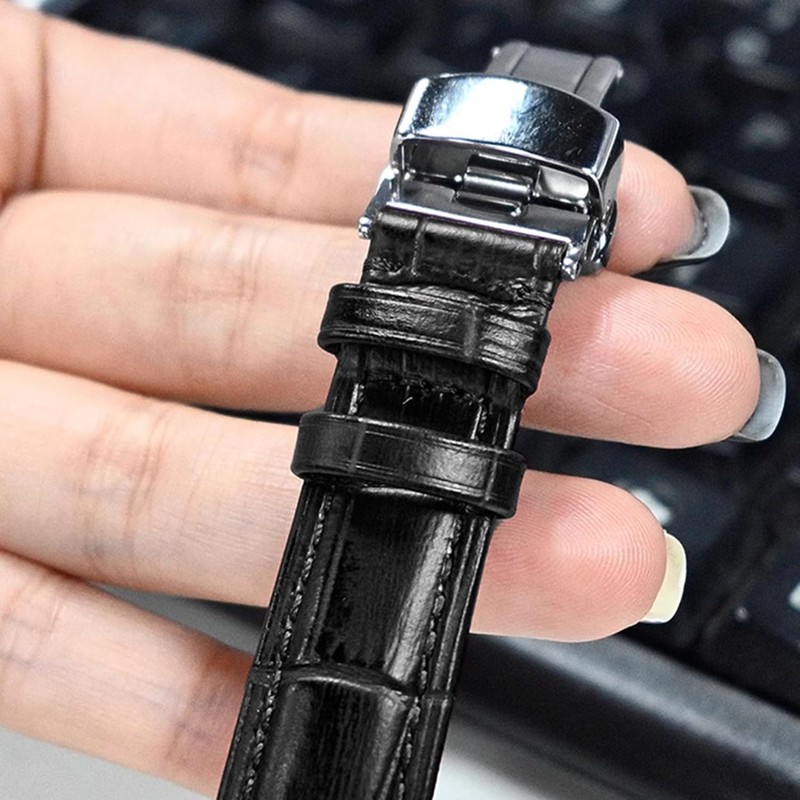 [Jumpsunfun] Watch Band Leather Loop Keeper Genuine Leather Watch Band