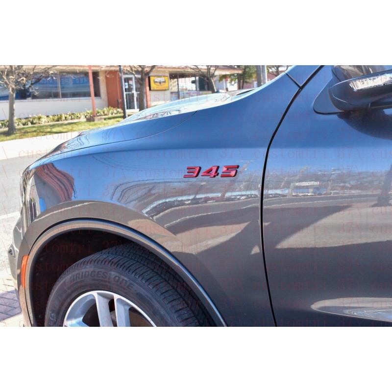 OVERLAND SPY (2pc) Red Black 345 Badge Emblem Trim for