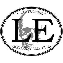 Ravenwood Games Roleplaying "Lawful Evil" Alignment Bumper Sticker - 3" wide x 2.3" tall RPG