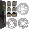 Caltric Front Rear Brake Disc Rotor w/ Pads for Yamaha