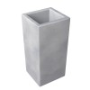 LeisureMod Terra Fiberstone and MGO Clay Tall Square Planter Gray