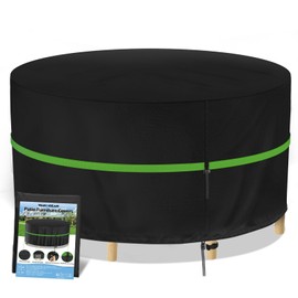 Wanocean Garden Table Covers Round , Garden Furniture Covers Waterproof, 420D Heavy Duty Oxford Fabric Patio Table Set Cover Diameter (160x70cm)